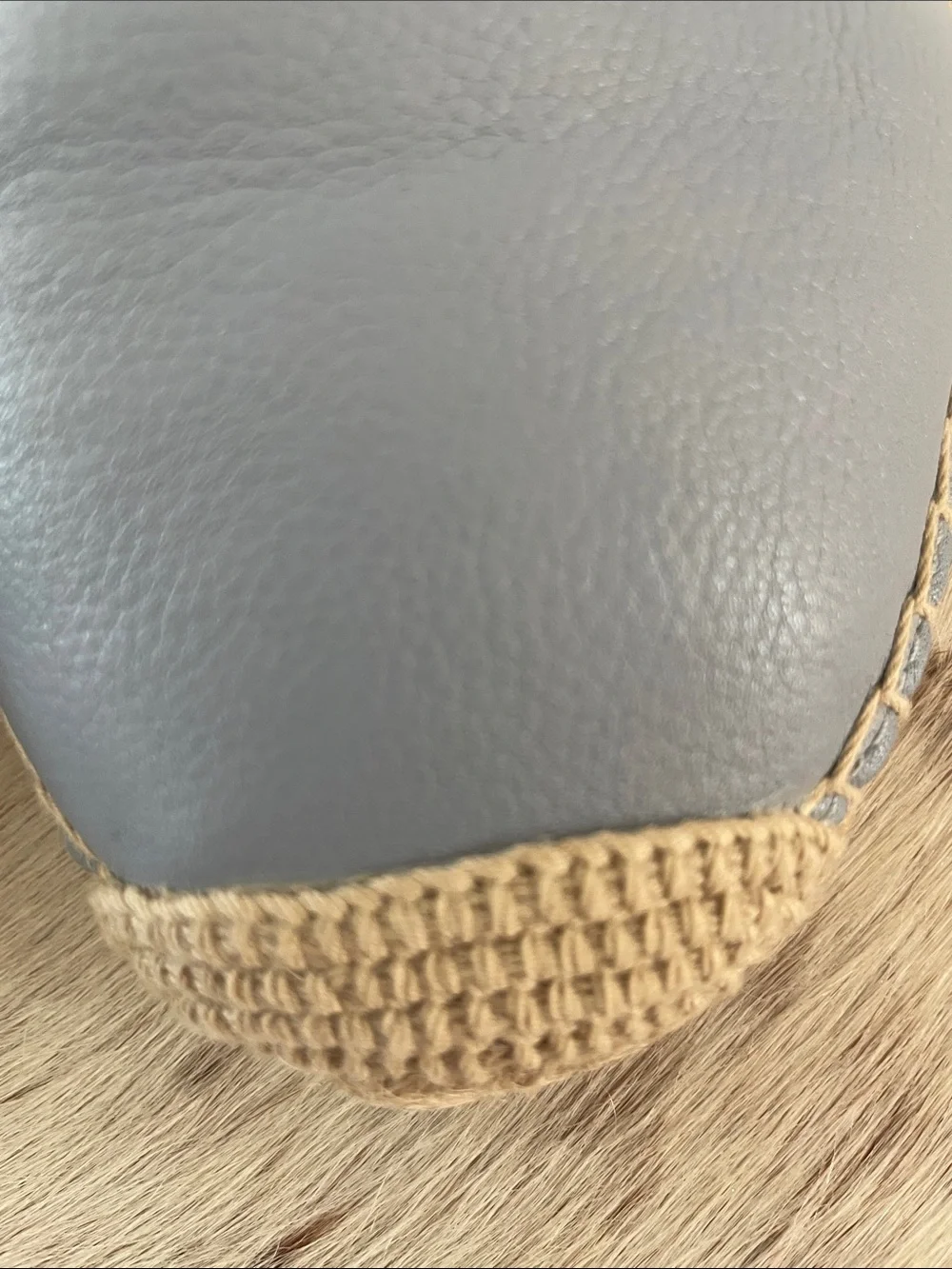 Michael Kors Light Blue Leather Espadrille Flats with Jute Trim